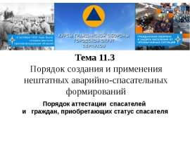 Порядок создания и применения нештатных аварийно-спасательных формирований. Порядок аттестации спасателей