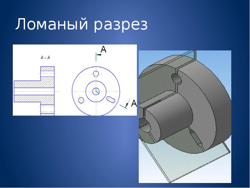 Разрезы ломаные на чертежах