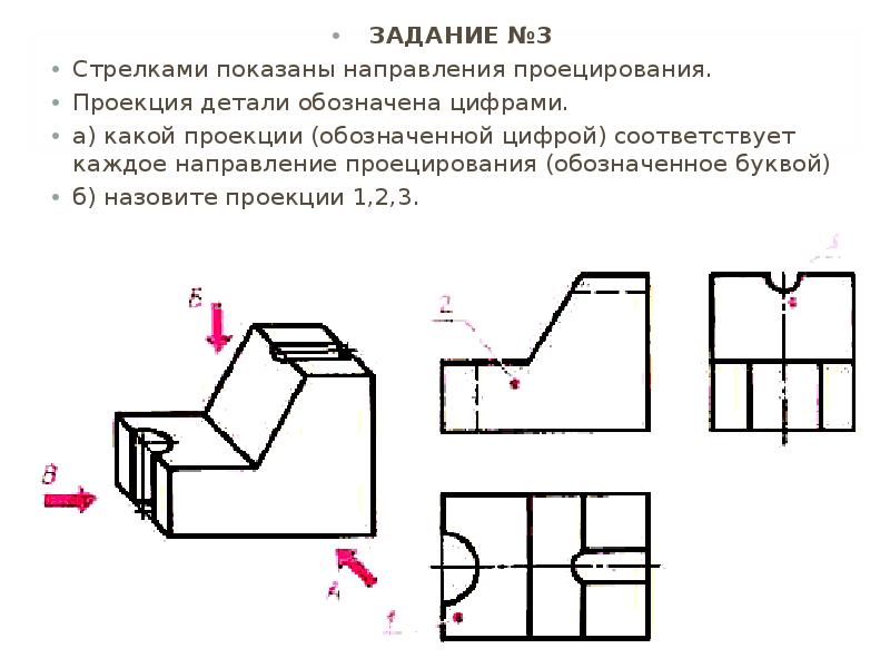 Чертеж в трех проекциях 8 класс