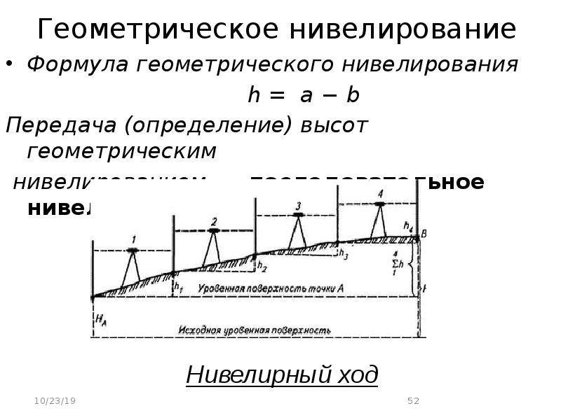 Геометрическое нивелирование вперед. Формула геометрического нивелирования из середины. Нивелирование вперед формулы. Геометрическое и последовательное нивелирование. Формула геометрического нивелирования геодезия.