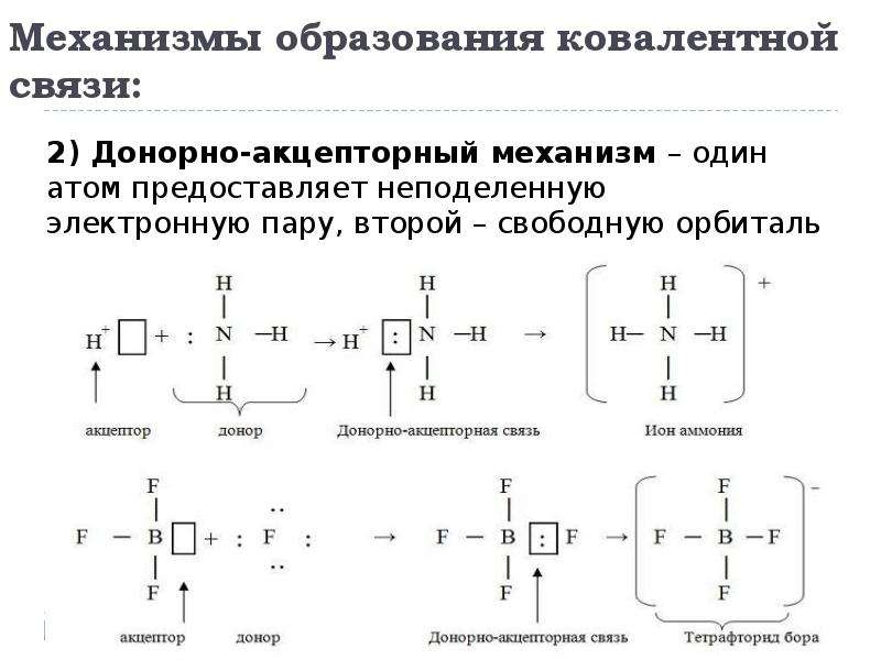 Каковы механизмы образования ковалентной