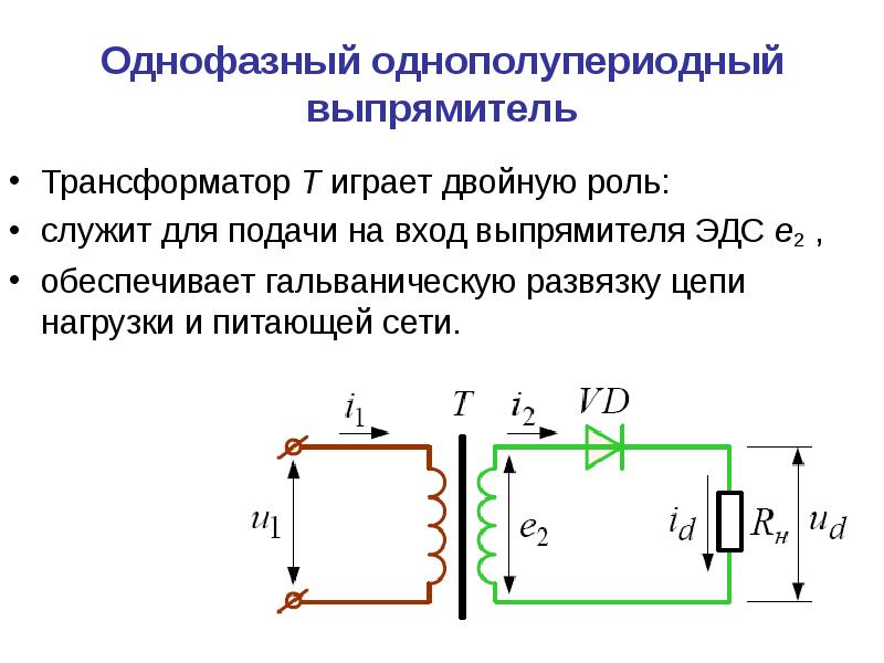 Какую роль играет трансформатор в схемах диодных выпрямителей