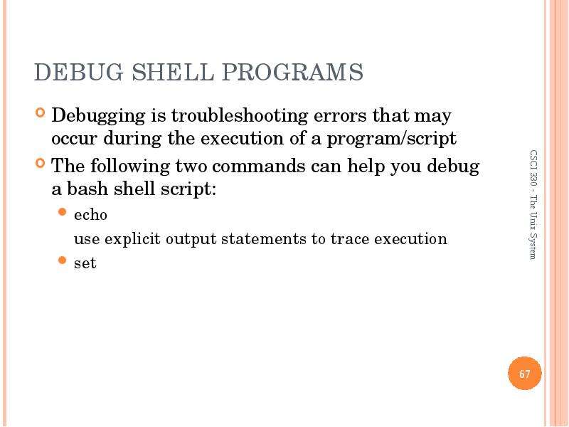 Shell programming