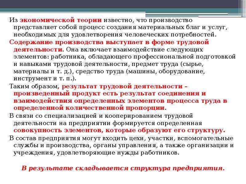 Представляет собой производителя. Процесс производства представляет собой.