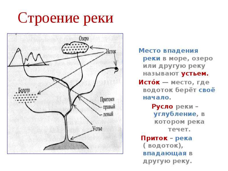 Схема реки 6 класс строение