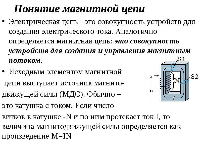 Магнитная цепь характеристики