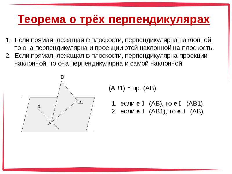 Если прямая перпендикулярна проекции