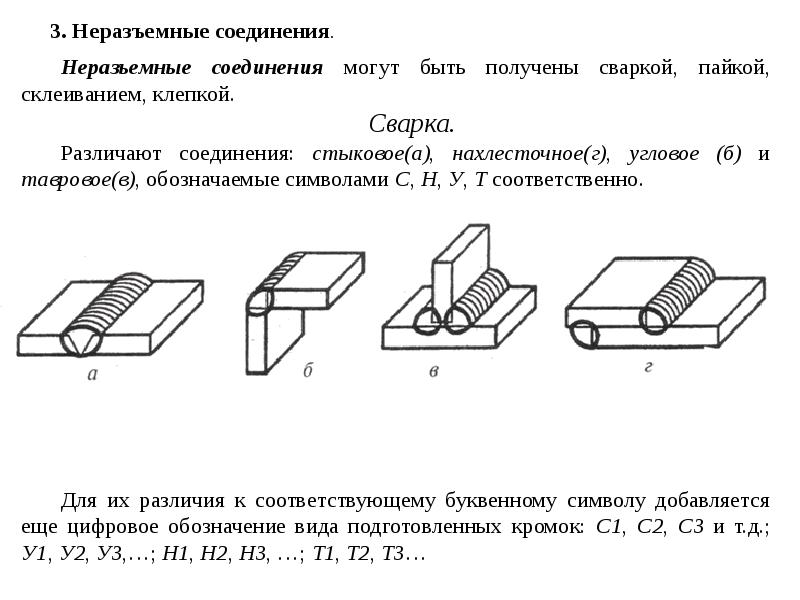 Чертеж неразъемного соединения