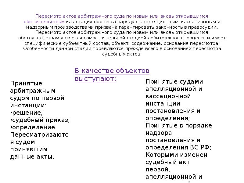 Пересмотр судебных актов по новым обстоятельствам