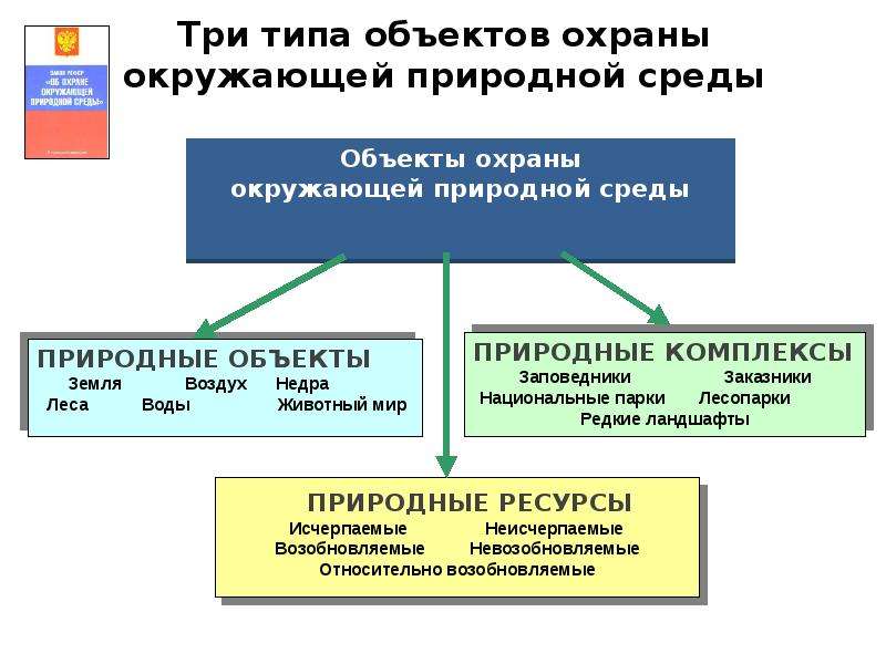 Заполните схему объекты охраны окружающей среды