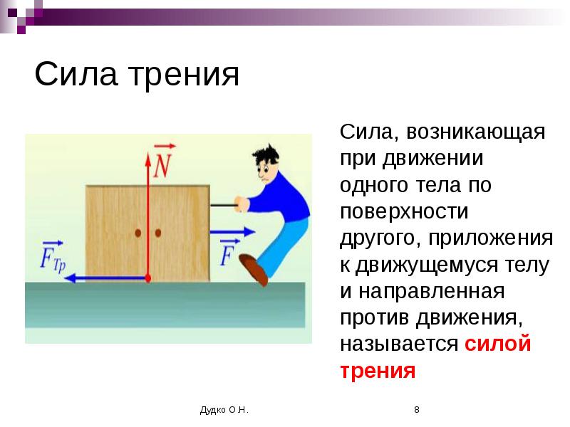 Примеры существования силы трения