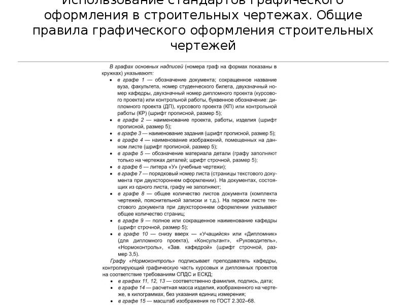 При оформлении строительных чертежей руководствуются правилами установленными ответ