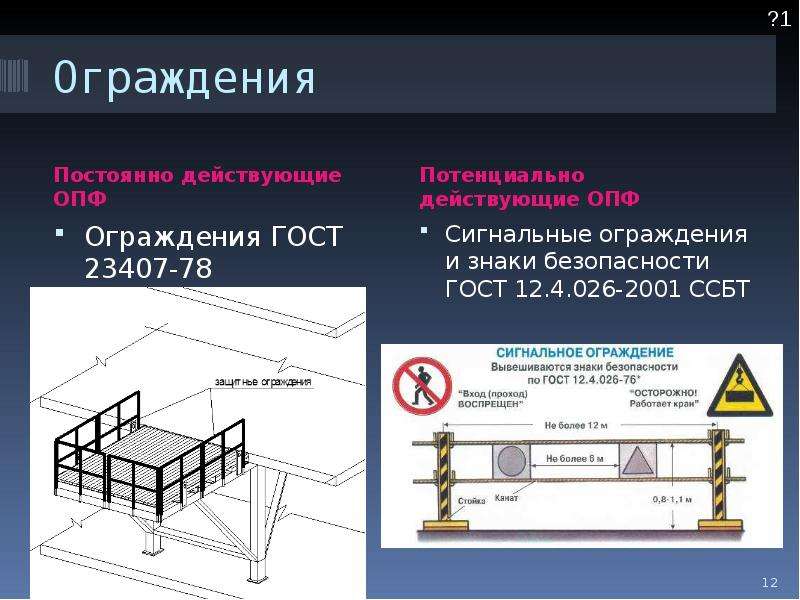 В целях безопасности огородить опасную зону