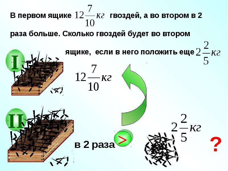 Решение задач содержащие дроби