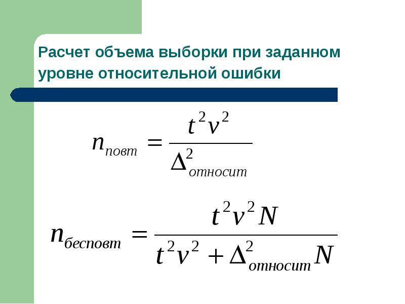 Как посчитать объем выборки