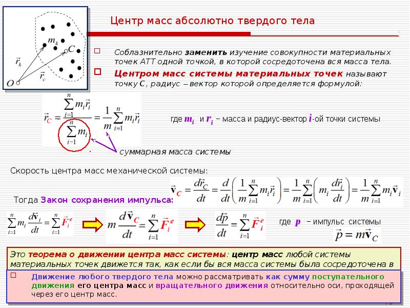 Абсолютное движение тела. Центр масс системы материальных точек и твердого тела. 6. Центр масс системы материальной точки и твердого тела. Масса, центр масс системы материальных точек.. Центр масс (центр тяжести) системы материальных точек и твердого тела.