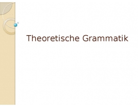 Theoretische Grammatik