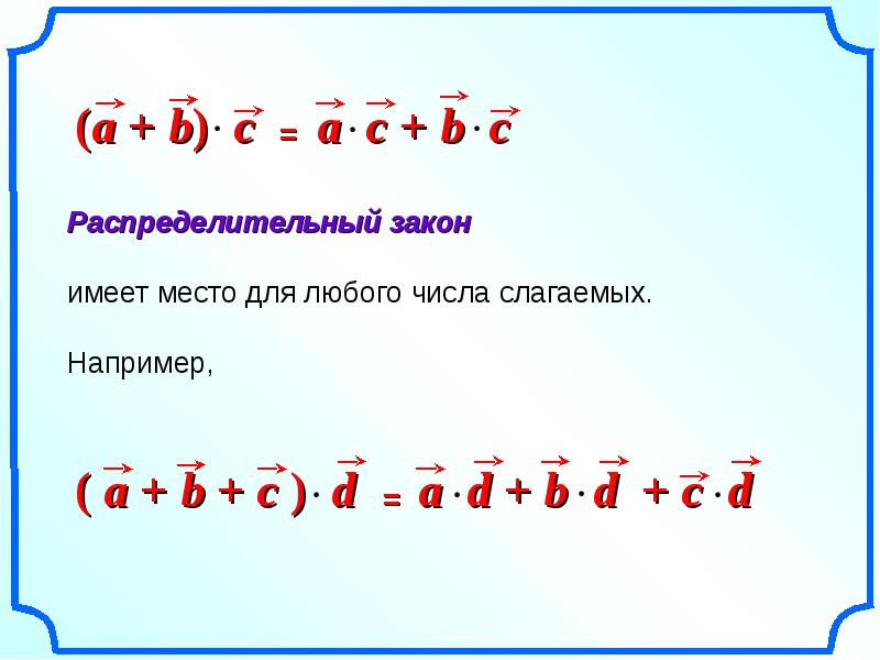 Скалярное произведение в координатах