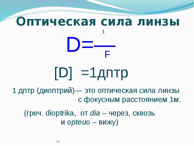 Оптическая сила тест