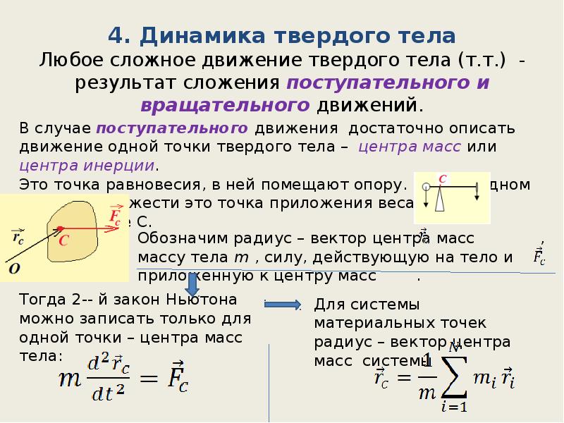 Динамика движения твердого тела