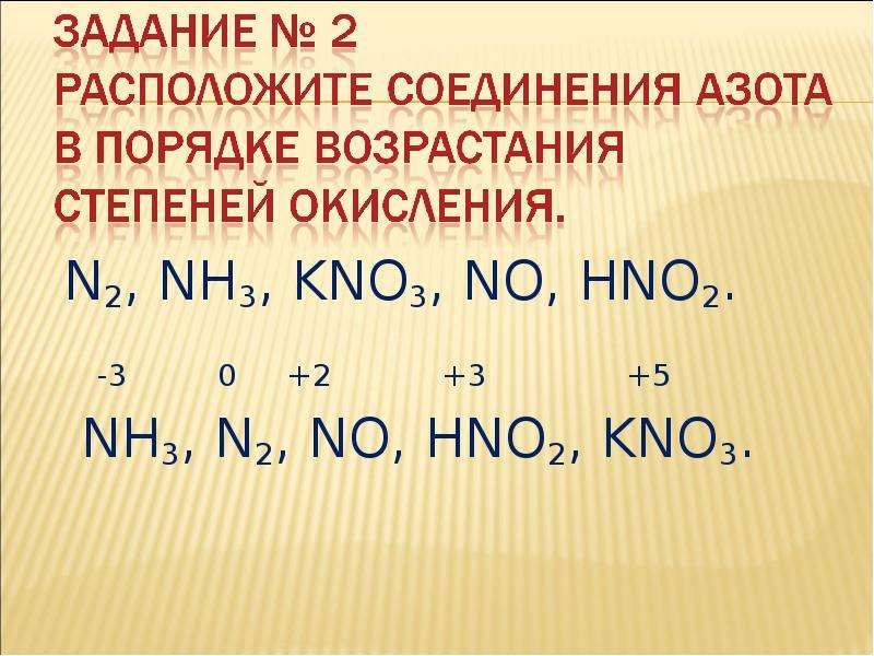 Степень окисления азота в n2o5 nh3