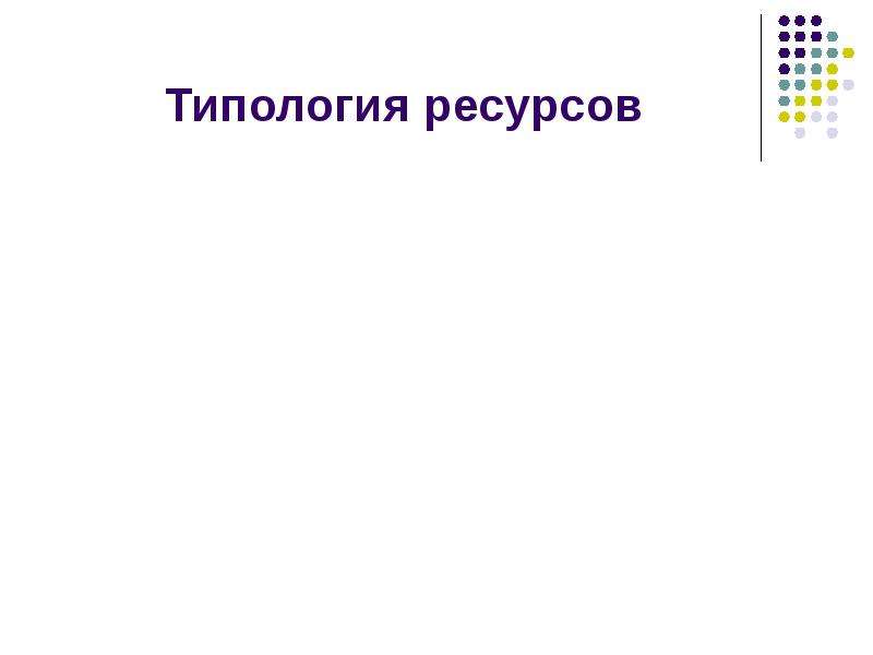 Типология ресурсов проекта