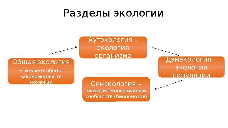 Разделы экологии аутэкология