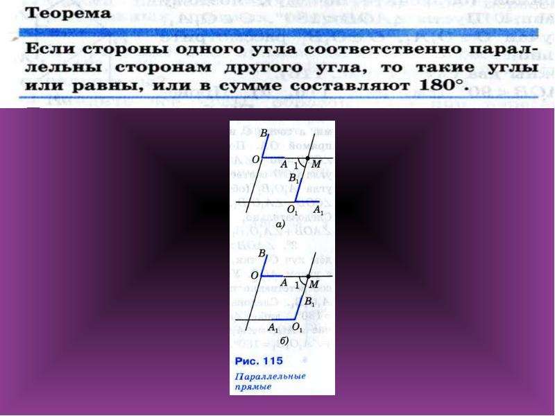 Определение углов с сонаправленными сторонами