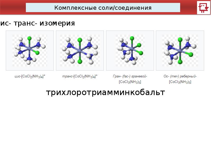 Комплексные соли презентация