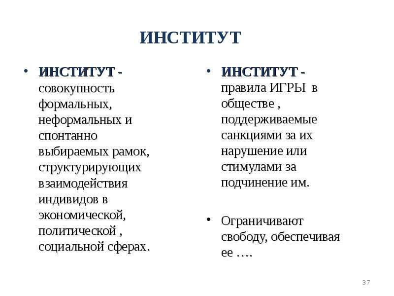 Формальные и неформальные социальные институты презентация