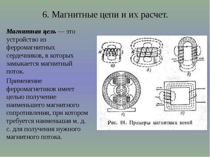 Магнитное поле магнитная цепь. Ферромагнитный сердечник в магнитных цепях. Магнитопровод в магнитных цепях. Роль ферромагнитных материалов в магнитной цепи. Электромагнитный преобразователь с ферромагнитным сердечником.