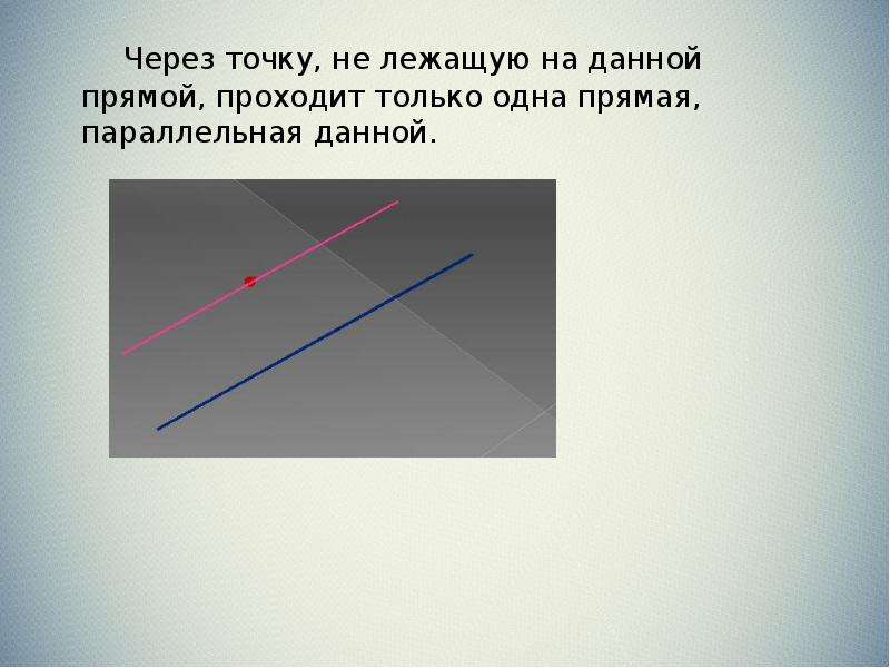 Прямая параллельная данной через точку