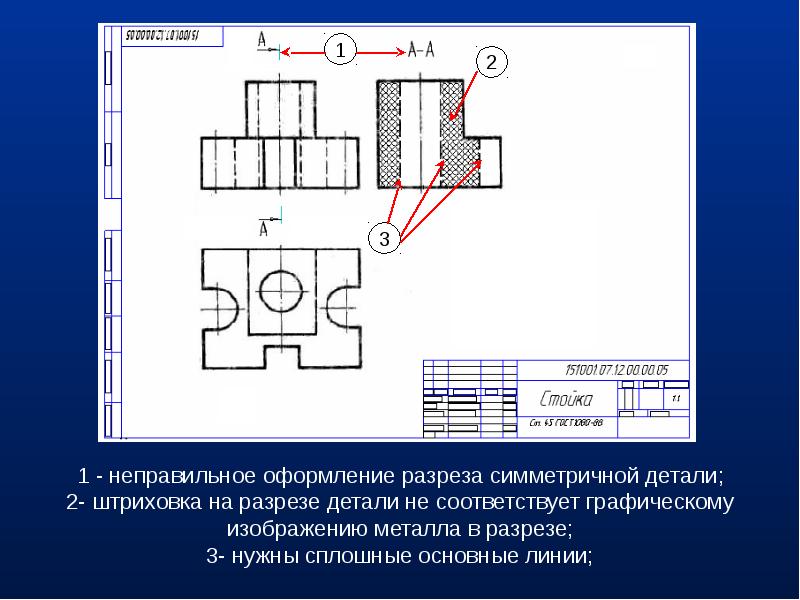 Чертеж симметричной детали