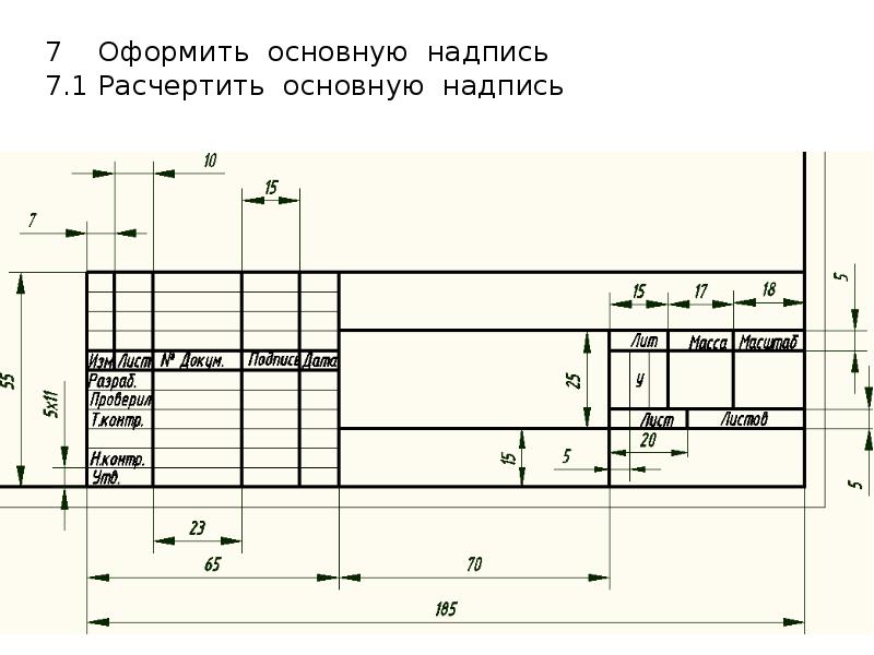 Содержание рабочего чертежа