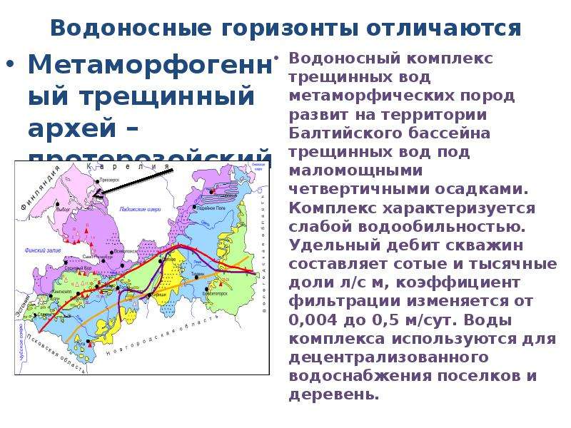 Карта водоносных горизонтов ленинградской