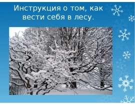 Инструкция о том, как вести себя в лесу