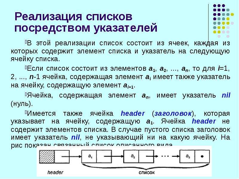 Из чего состоит список