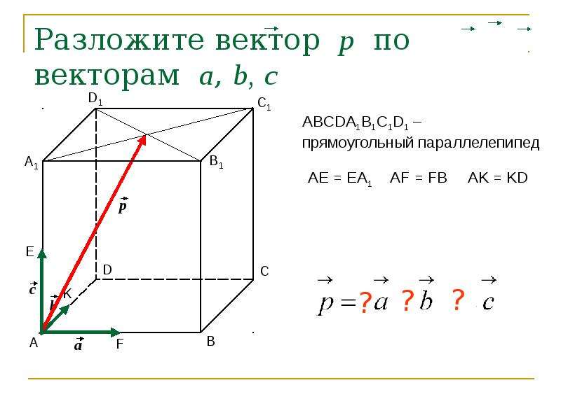 Презентация разложение вектора по трем некомпланарным векторам 10 класс атанасян