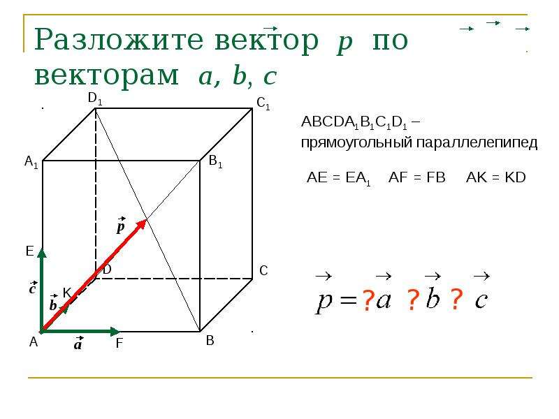 Разложи данные векторы по векторам