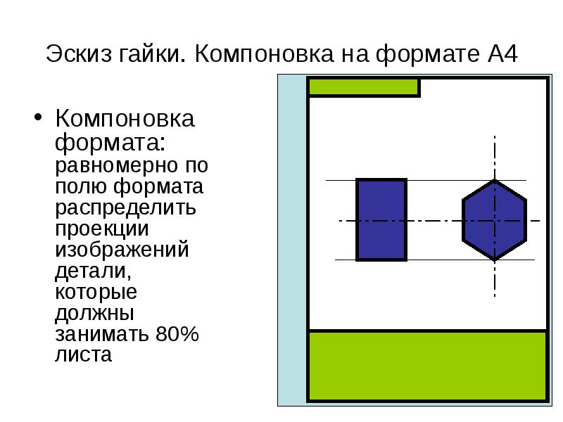 Последовательность выполнения эскиза начинается