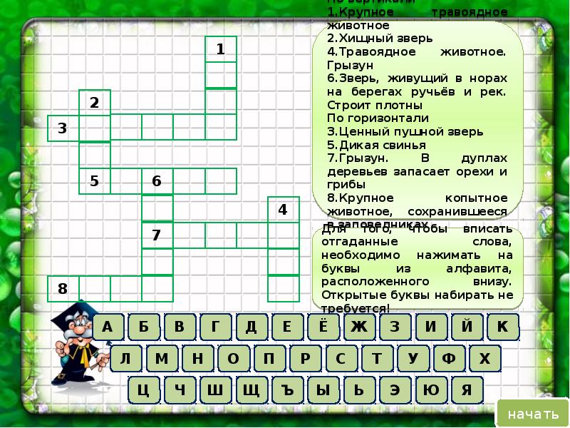 Кроссворд на тему проект