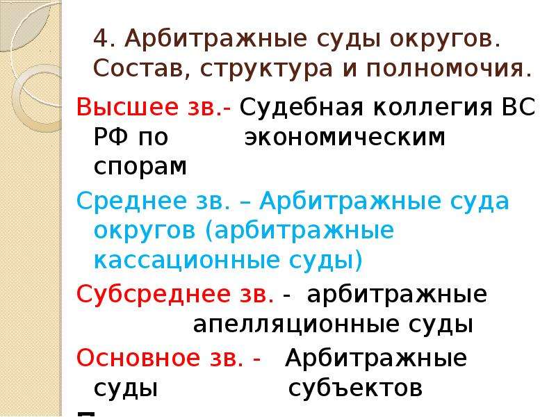 Количество арбитражных судов округа