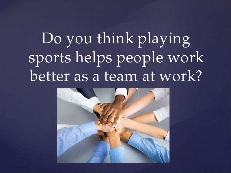 Sport helps people