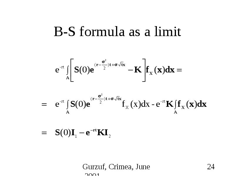 B-S formula as a limit