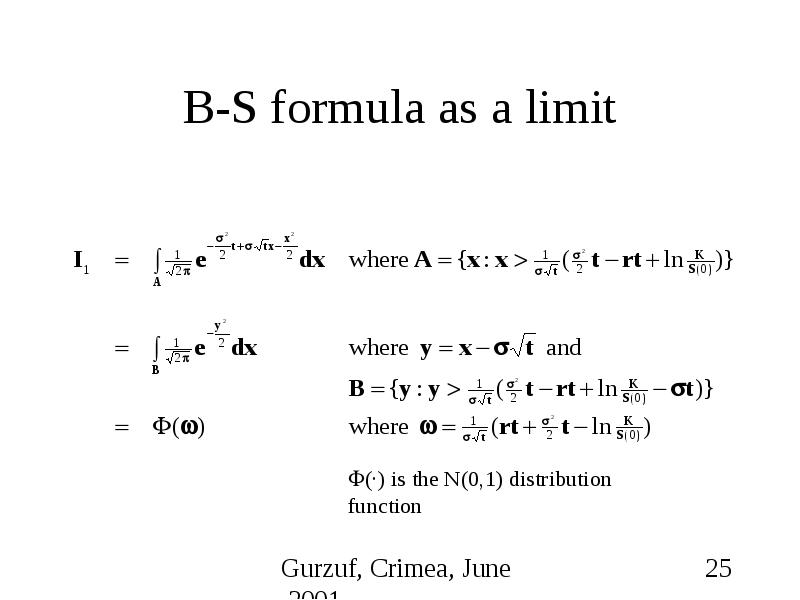 B-S formula as a limit