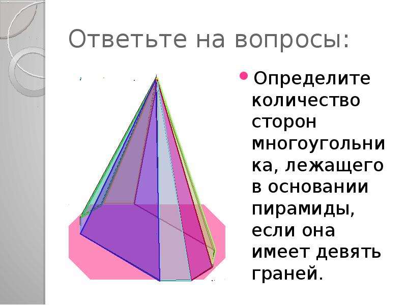 Грани 9 этап. Многоугольник лежащий в основании пирамиды. Основание тетраэдра. Пирамида и ее характеристики. Пирамида и ее свойства.