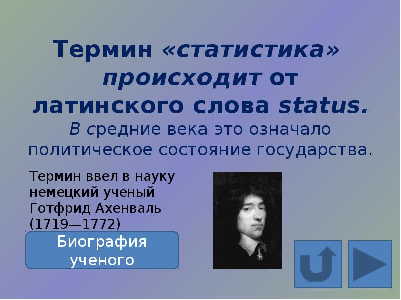 Термины статистики