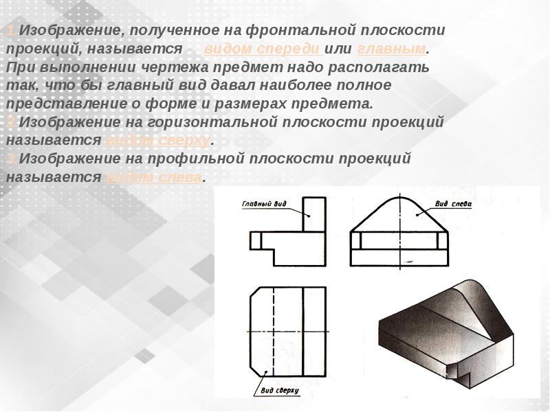 Чтобы получить наиболее полное представление о форме детали на чертеже изображают несколько