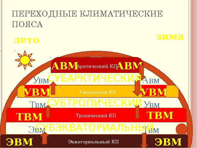 Переходные климатические пояса 7 класс