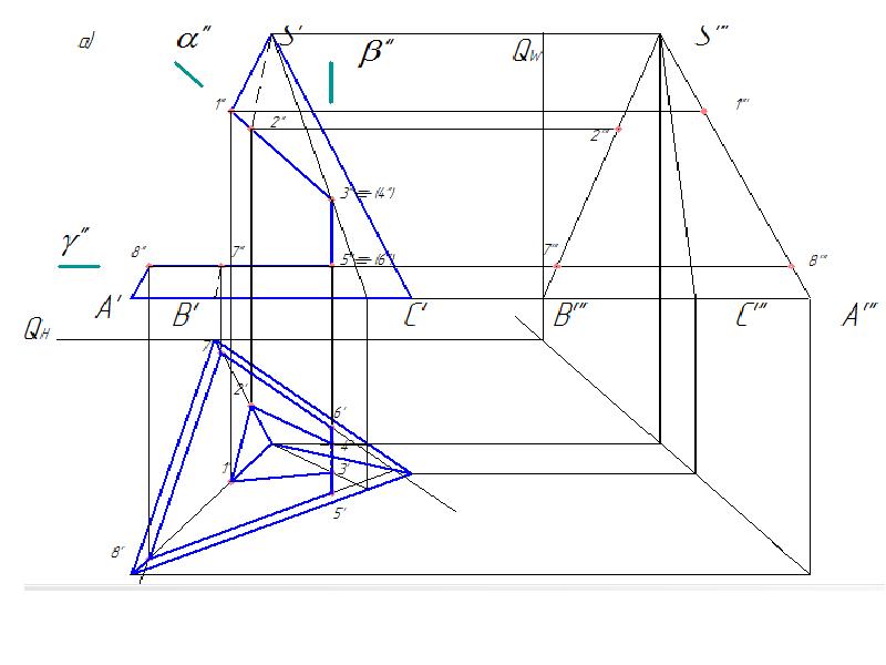 Проецирование пирамида чертеж в системе прямоугольных проекций